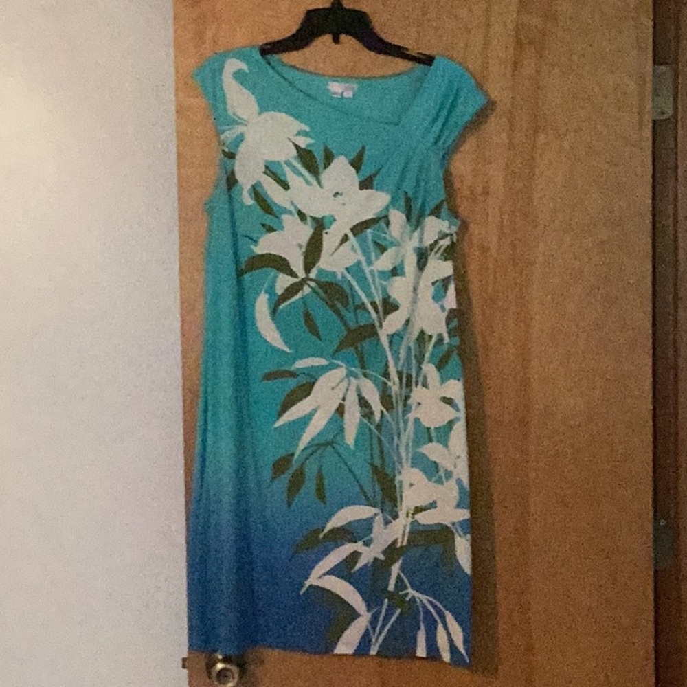 London Times Blue Sheath Maxi Dress